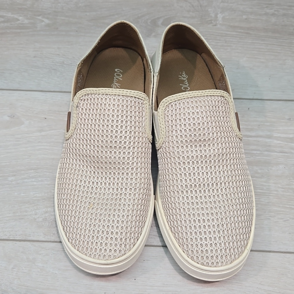Olukai Women Pehuea Comfort Slip-On Sneakers in Light Beige Shoes Sz 8.5 - Picture 3 of 11